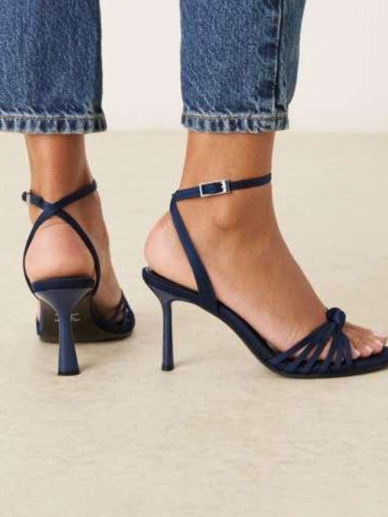 Asos Design Navy Blue Knotted Strappy Heeled Sandals Size 8 — image 3 of 5